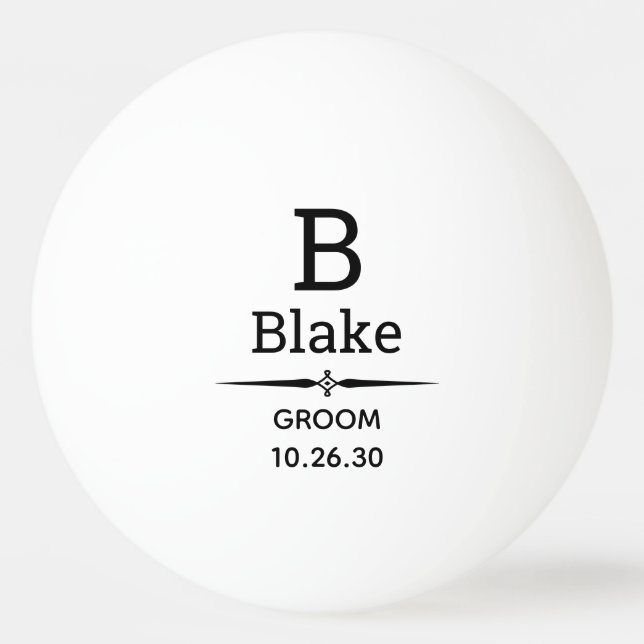 Pelota De Ping Pong Groom Monogrammed Ping Pong Ball (Anverso)