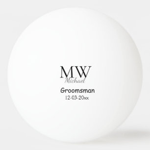 Pelota De Ping Pong groomsman minima simple personalizado con nombre e