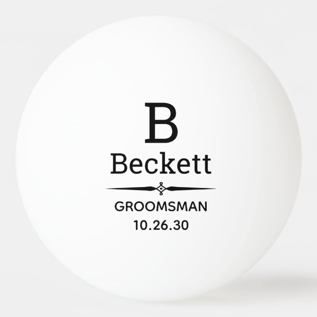 Pelota De Ping Pong Groomsman Monogrammed (Anverso)