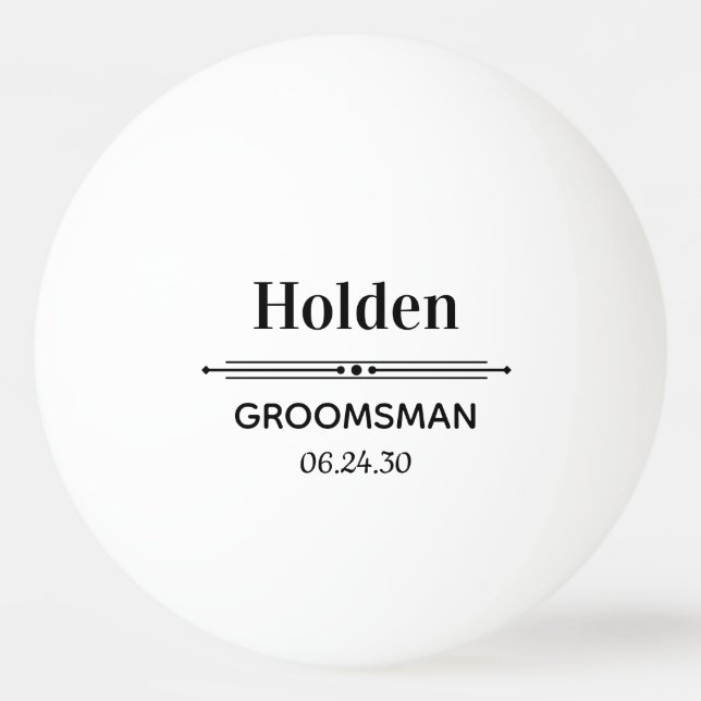 Pelota De Ping Pong Groomsman personalizado (Anverso)