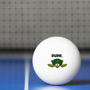 Pelota De Ping Pong Groovy Sea Turtle Personalizado, Funny Ocean "Dude