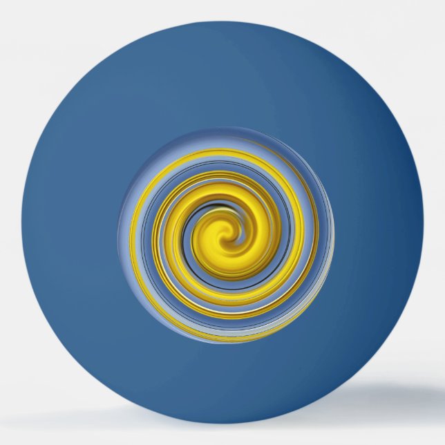 Pelota De Ping Pong Guay amarillo y azul (Anverso)