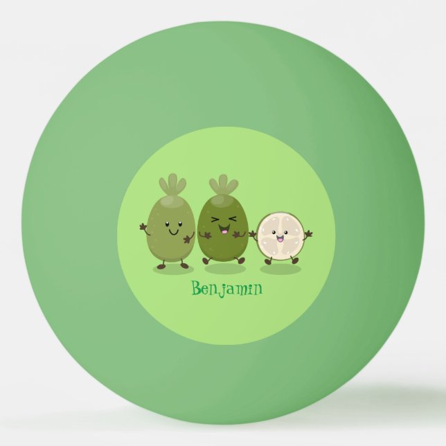 Pelota De Ping Pong Guayaba feijoa personalizado de piña de cuña ilust (Anverso)