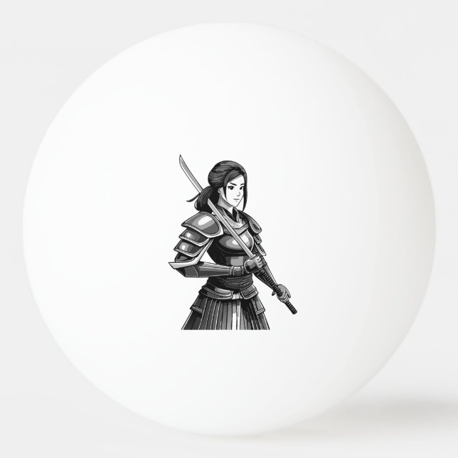 Pelota De Ping Pong guerrero samurái japonés - mujer (Anverso)