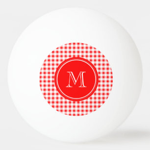 Pelota De Ping Pong Guinga roja y blanca, su monograma