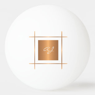Pelota De Ping Pong Guión de la tipografía de oro inicial monograma el