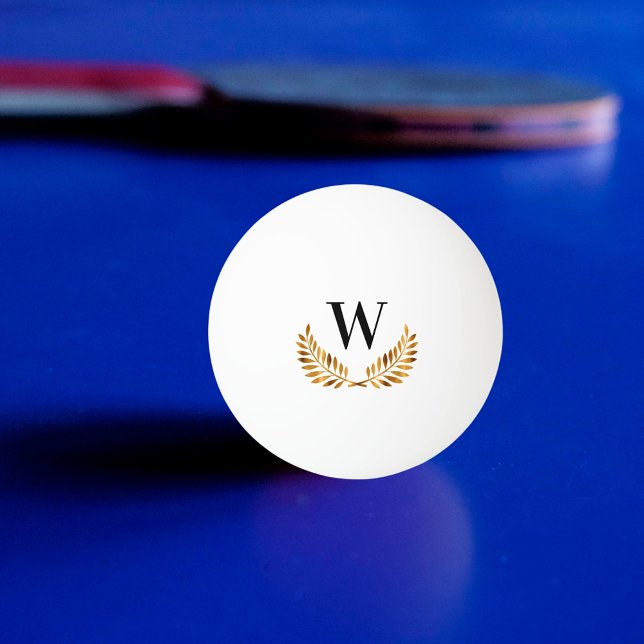 Pelota De Ping Pong Guirnalda de oro inicial monograma familiar (Subido por el creador)