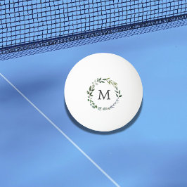 Pelota De Ping Pong Guirnalda verde salvia monogramada