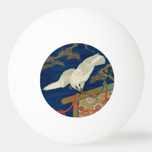 Pelota De Ping Pong Halcón Blanco Japonés Antiguo Arte G.A. Audsley