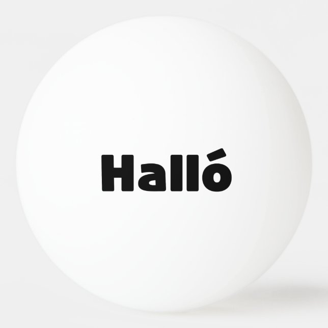 Pelota De Ping Pong Halló islandés { Hello ) Idioma Íslenska (Anverso)
