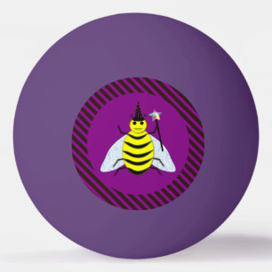 Pelota De Ping Pong Halloween Magic Bee Wizard Purple and Black Stripe