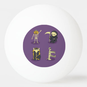 Pelota De Ping Pong Halloween Skeleton Dracula Mummy Grim Reaper