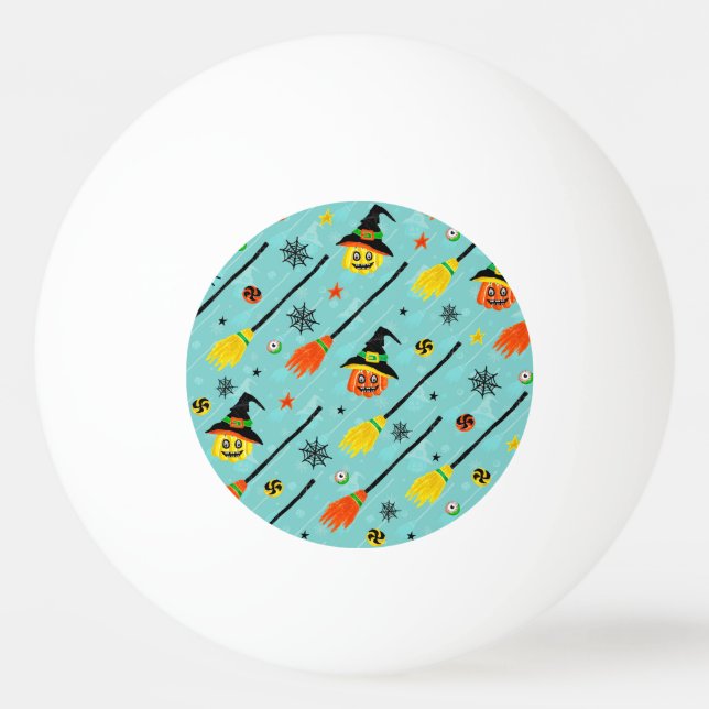 Pelota De Ping Pong Halloween Witchy Seamless Theme (Anverso)