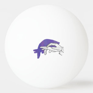 Pelota De Ping Pong Hand Silhouette Anteater Purple