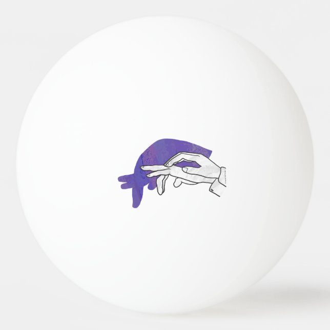 Pelota De Ping Pong Hand Silhouette Anteater Purple (Reverso)