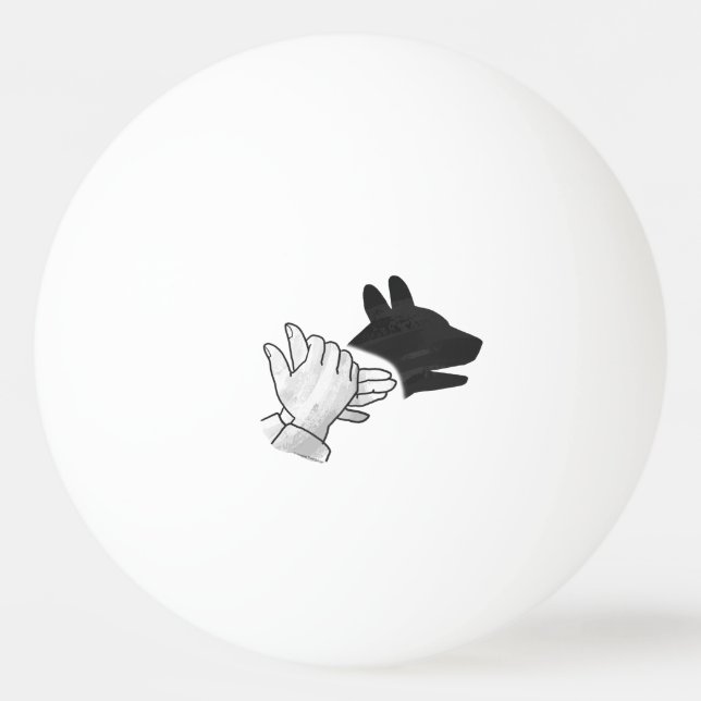 Pelota De Ping Pong Hand Silhouette Dog (Reverso)
