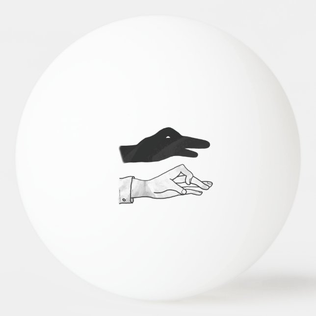 Pelota De Ping Pong Hand Silhouette Duck (Reverso)