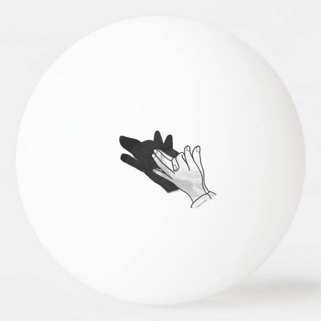 Pelota De Ping Pong Hand Silhouette Wolf (Reverso)