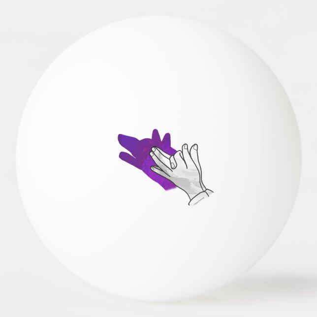 Pelota De Ping Pong Hand Silhouette Wolf Purple (Reverso)