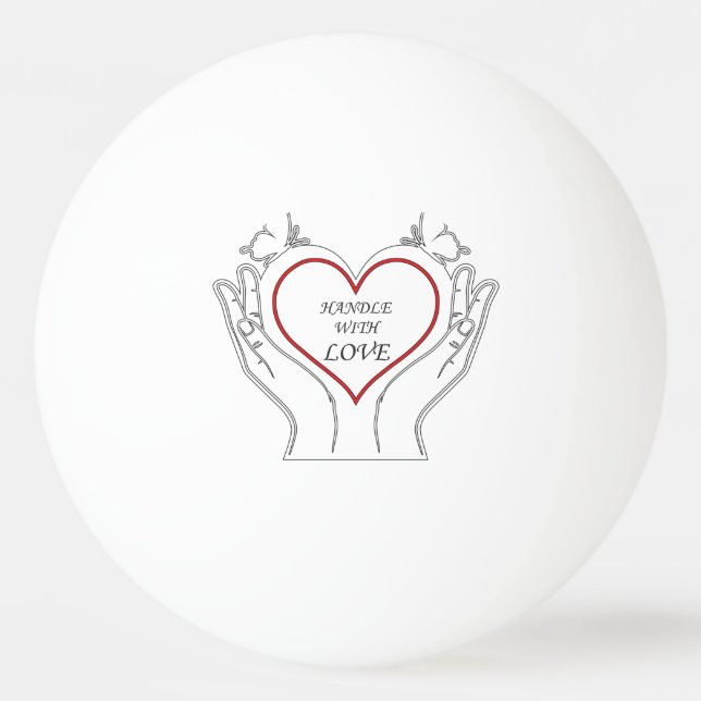 Pelota De Ping Pong Handle With Love (Anverso)