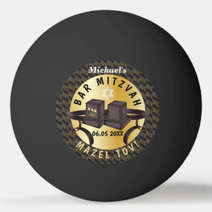 Pelota De Ping Pong Happy Bar Mitzvah 20XX Decorativo de oro