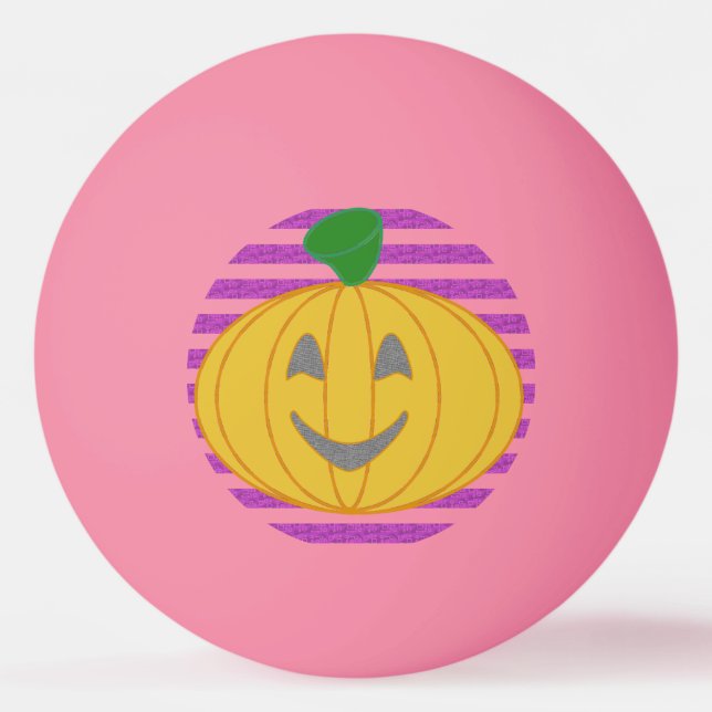 Pelota De Ping Pong Happy Big Modern Orange Pumpkin  (Anverso)