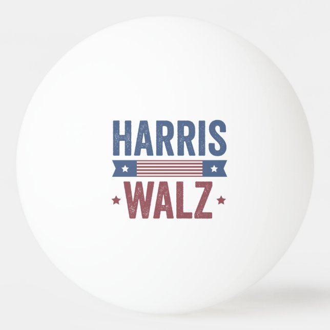Pelota De Ping Pong Harris Walz 2024 Elecciones Kamala Tim Waltz Améri (Anverso)