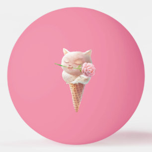 Pelota De Ping Pong Helado Rosa de verano