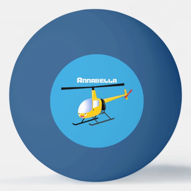 Pelota De Ping Pong Helicóptero de personalizado alegre amarillo lindo (Anverso)