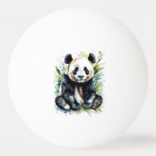 Pelota De Ping Pong Hermosa acuarela Panda Bear