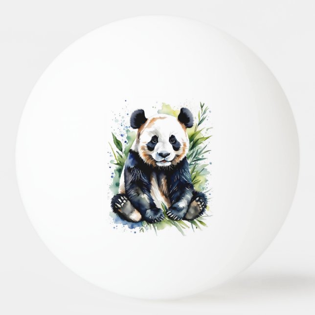 Pelota De Ping Pong Hermosa acuarela Panda Bear (Anverso)