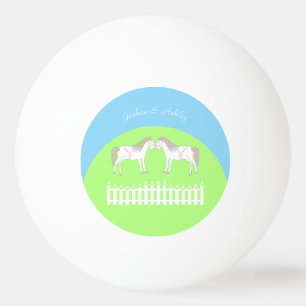 Pelota De Ping Pong Hermoso Personalizado de caballos Boda blanco