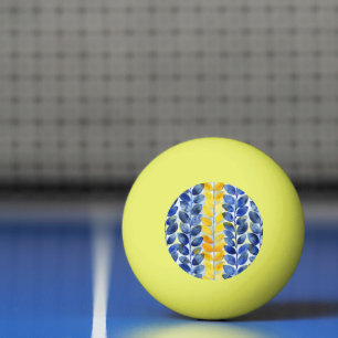 Pelota De Ping Pong Hojas amarillas y azules