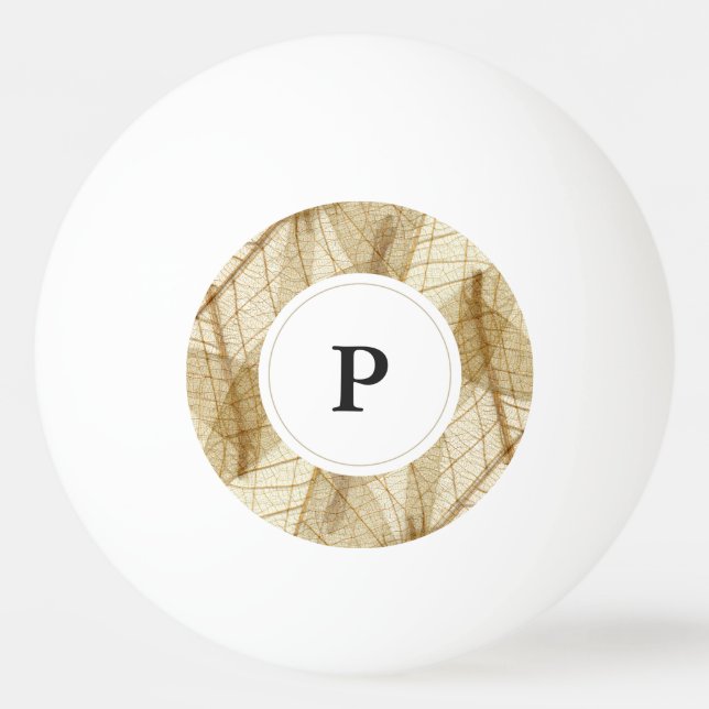 Pelota De Ping Pong Hojas de encaje rusticas beiges (Anverso)