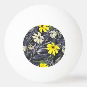 Pelota De Ping Pong Hojas de otoño, bayas: patrón de acuarela.