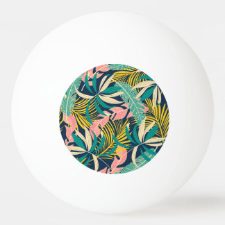Pelota De Ping Pong Hojas tropicales coloridas: patrón de verano.