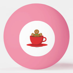 Pelota De Ping Pong Hombre De Pan De Gengibre Relajándose En La Copa R