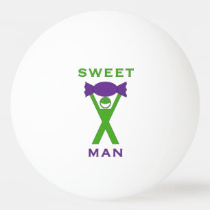Pelota De Ping Pong Hombre Dulce Hombre Verde Divertido con Arte Púrpu