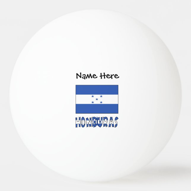 Pelota De Ping Pong Honduras y la bandera hondureña personalizada (Anverso)