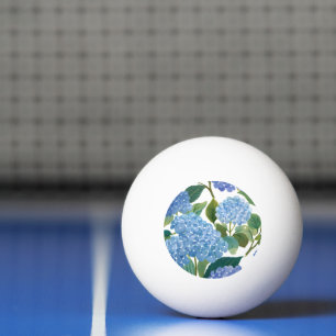 Pelota De Ping Pong Hortensias Azules Hermoso Arbusto Floral