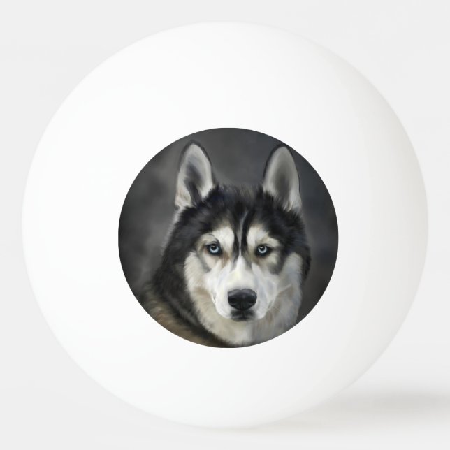 Pelota De Ping Pong Husky Dog Big Dog Animal Mascota (Anverso)