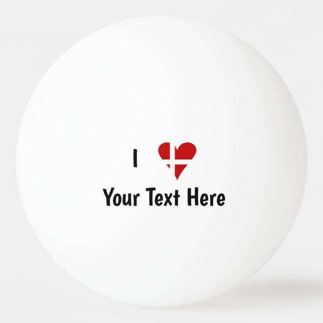 Pelota De Ping Pong I (Funky Heart Shaped Danish Flag) Su Texto (Anverso)