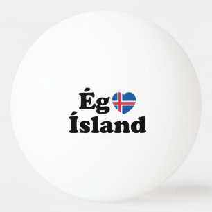 Pelota De Ping Pong I Heart (Love) Islandia [Ég Elska Ísland] Islandés