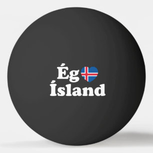 Pelota De Ping Pong I Heart (Love) Islandia [Ég Elska Ísland] Islandés