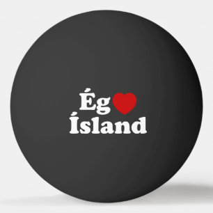 Pelota De Ping Pong I Heart (Love) Islandia [Ég Elska Ísland] Islandés