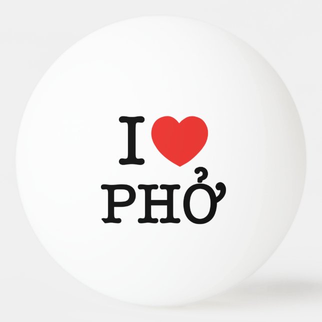 Pelota De Ping Pong I Heart (Love) Pho (Anverso)