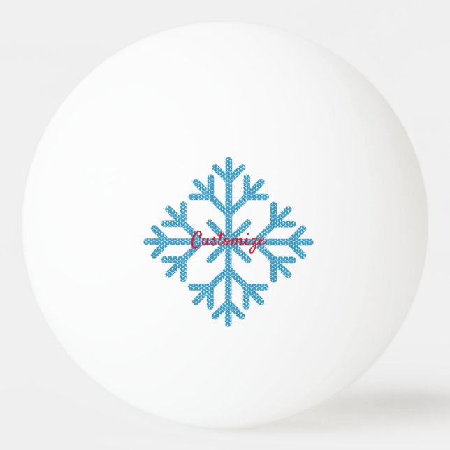 Pelota De Ping Pong Icy Blue Snowflake Thunder_Cove (Anverso)