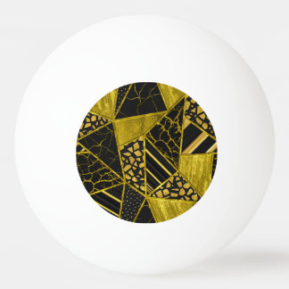 Pelota De Ping Pong Ilusión de textura del triángulo negro dorado