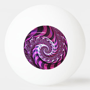 Pelota De Ping Pong Ilusión en espiral rosa y negra Ping Pong Ball