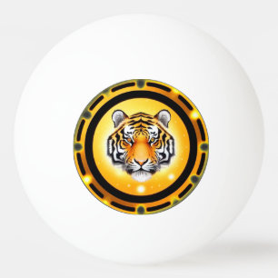 Pelota De Ping Pong Ilustración abstracta y audaz de tigre